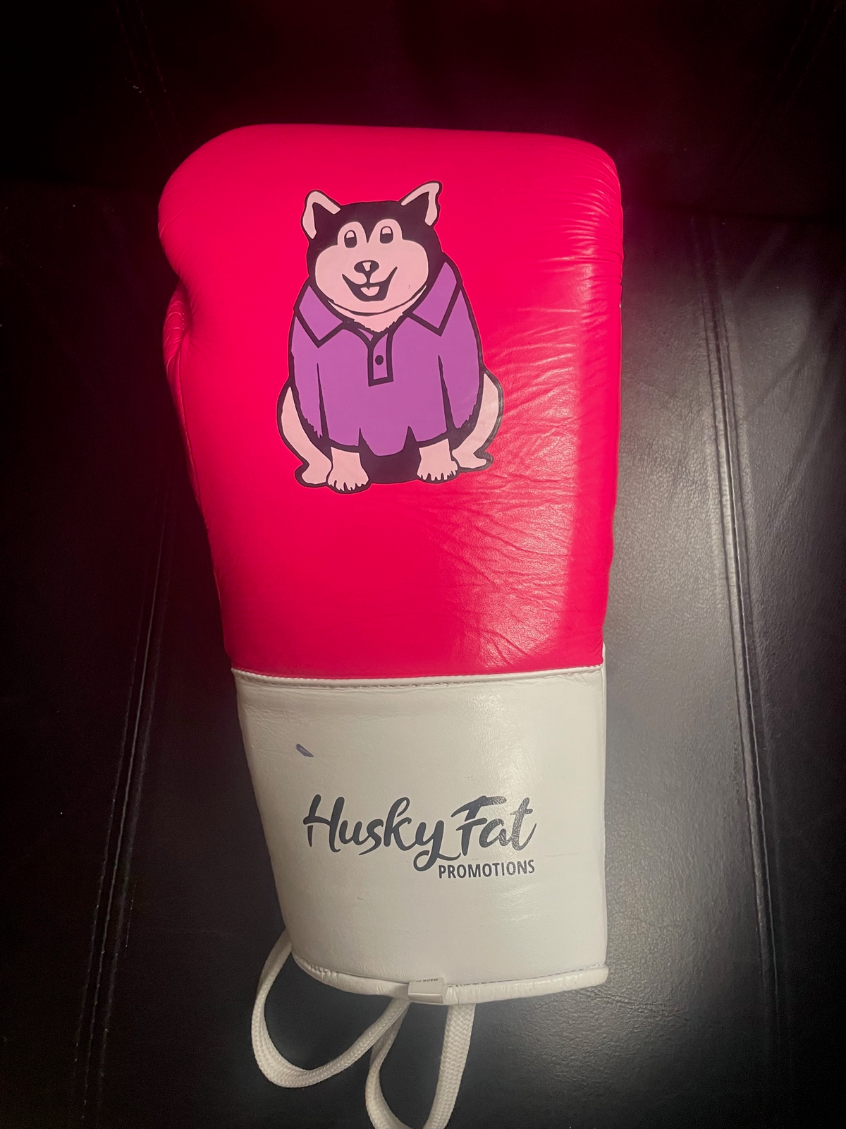 Husky Fat Lace-Up 10oz Gloves - Pink Top